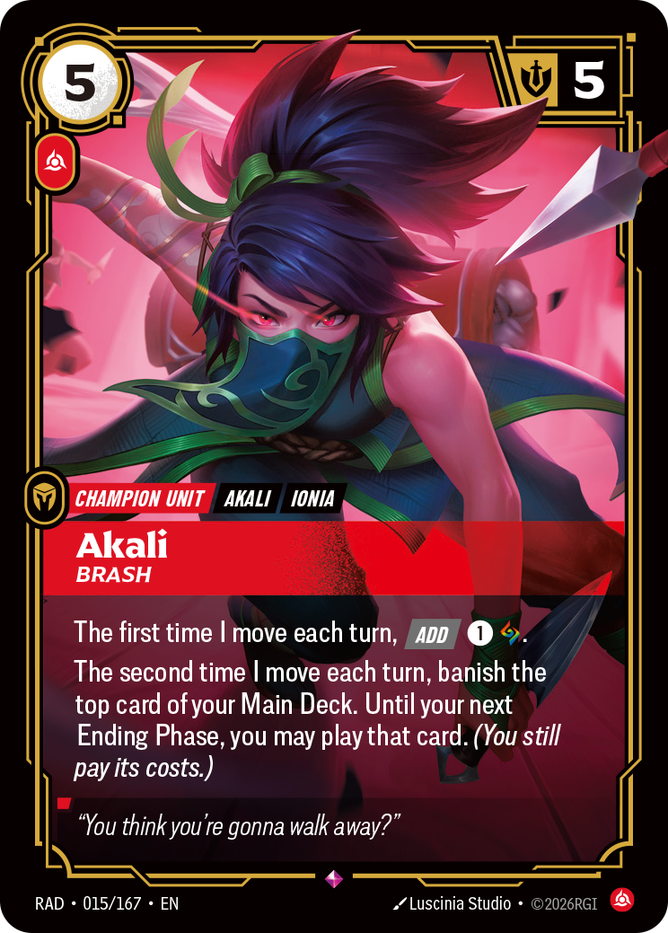 Akali, Brash (Radiance RAD-015/167)