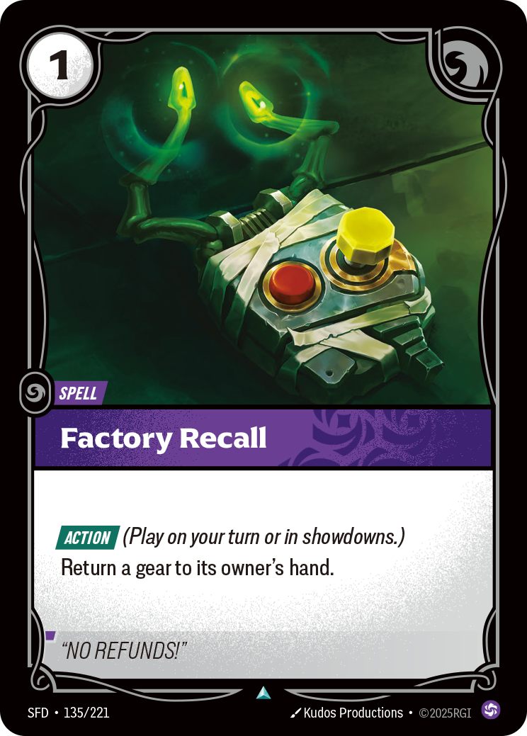 Factory Recall (Spiritforged SFD-135)