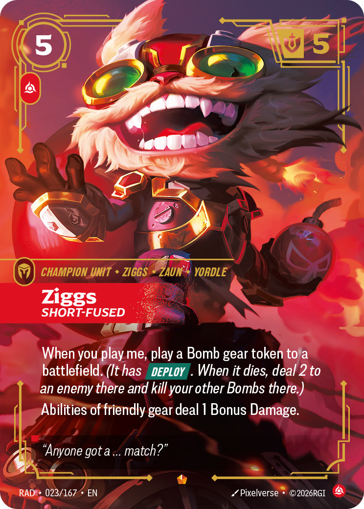 Ziggs, Short-Fused (Radiance RAD-023/167)