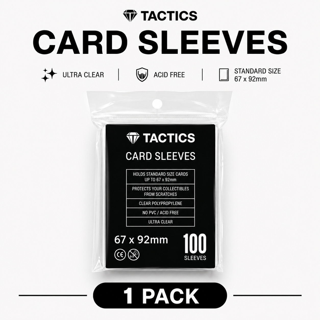 TACTICS Penny Card Sleeves - 67 x 92mm (100 Pack)