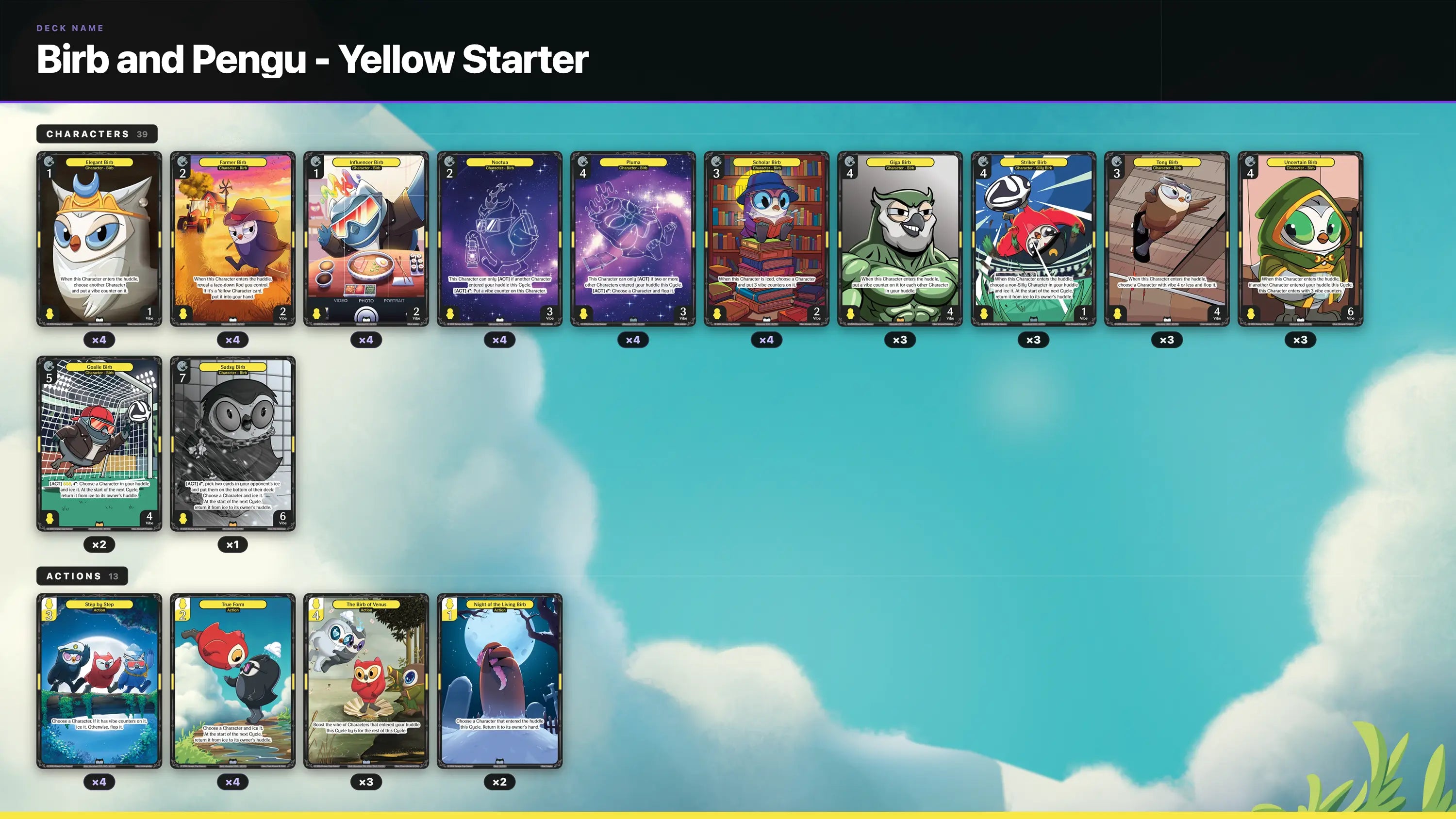 Birb & Pengu - Yellow Starter Deck