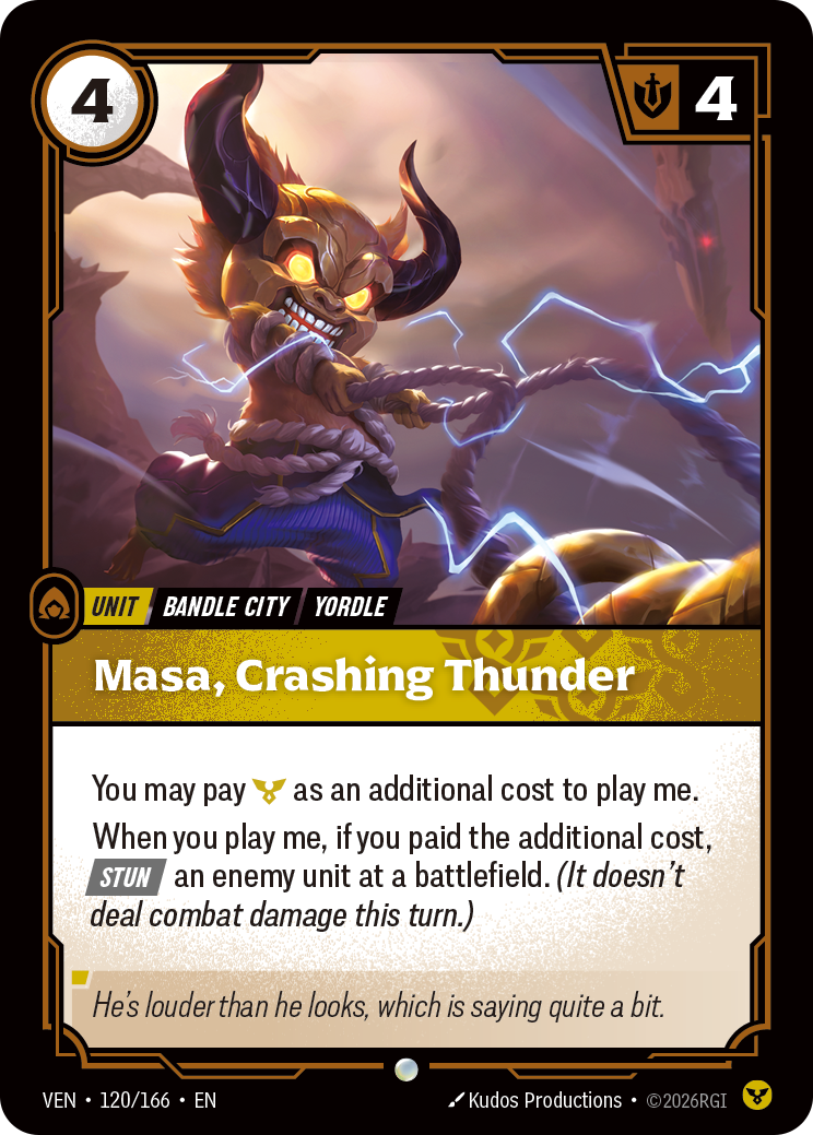 Masa, Crashing Thunder (Vendetta VEN-120)