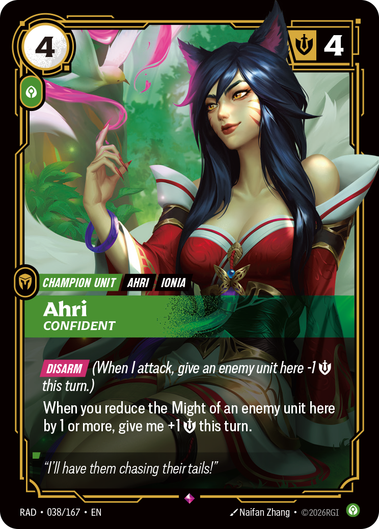 Ahri, Confident (Radiance RAD-038/167)