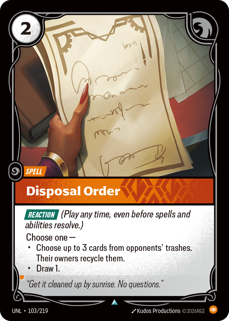 Disposal Order (Unleashed UNL-103)