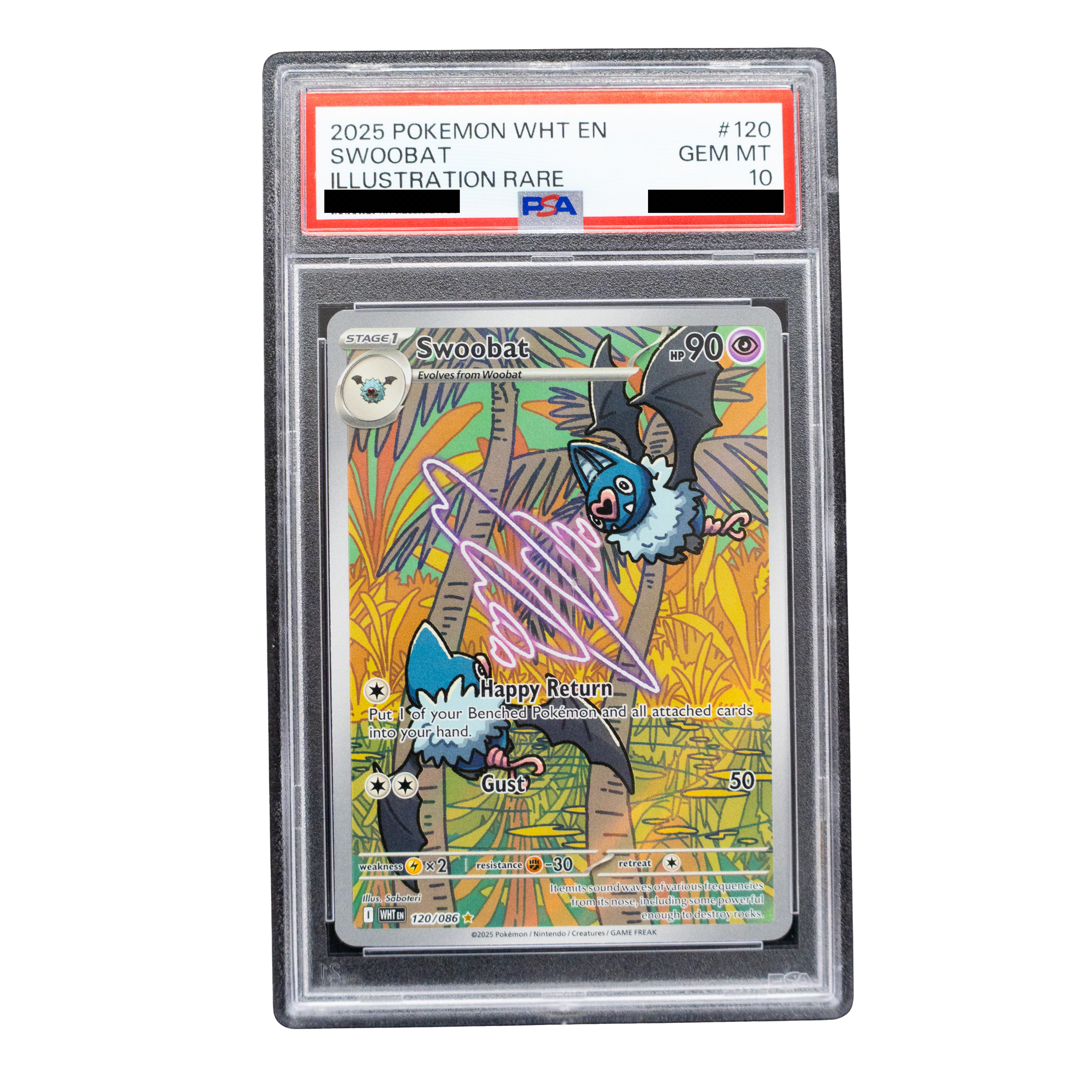 2025 Swoobat #120 White Flare English - PSA 10 PSA graded slab