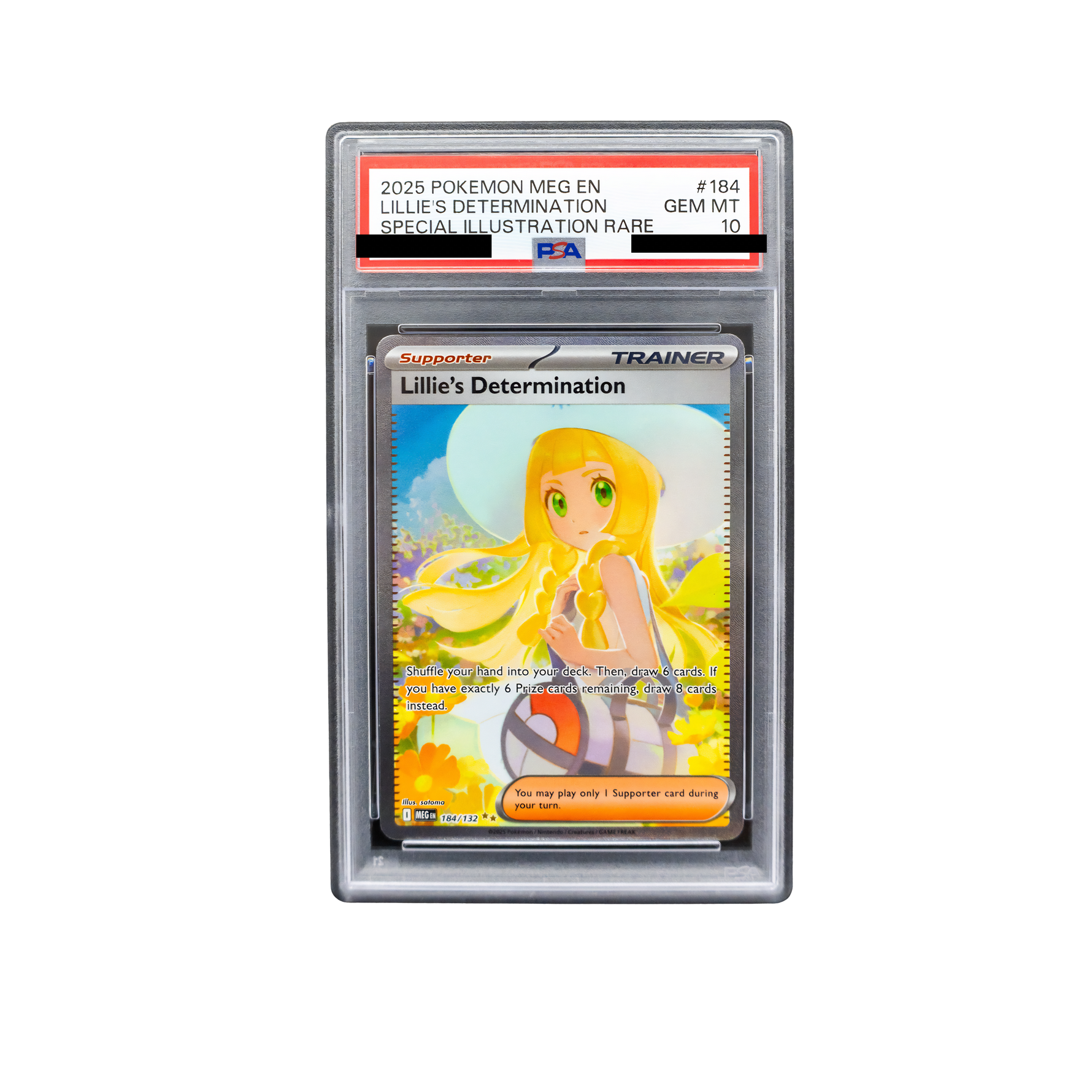 2025 Lillie's Determination #184 MEG English - PSA 10 PSA graded slab