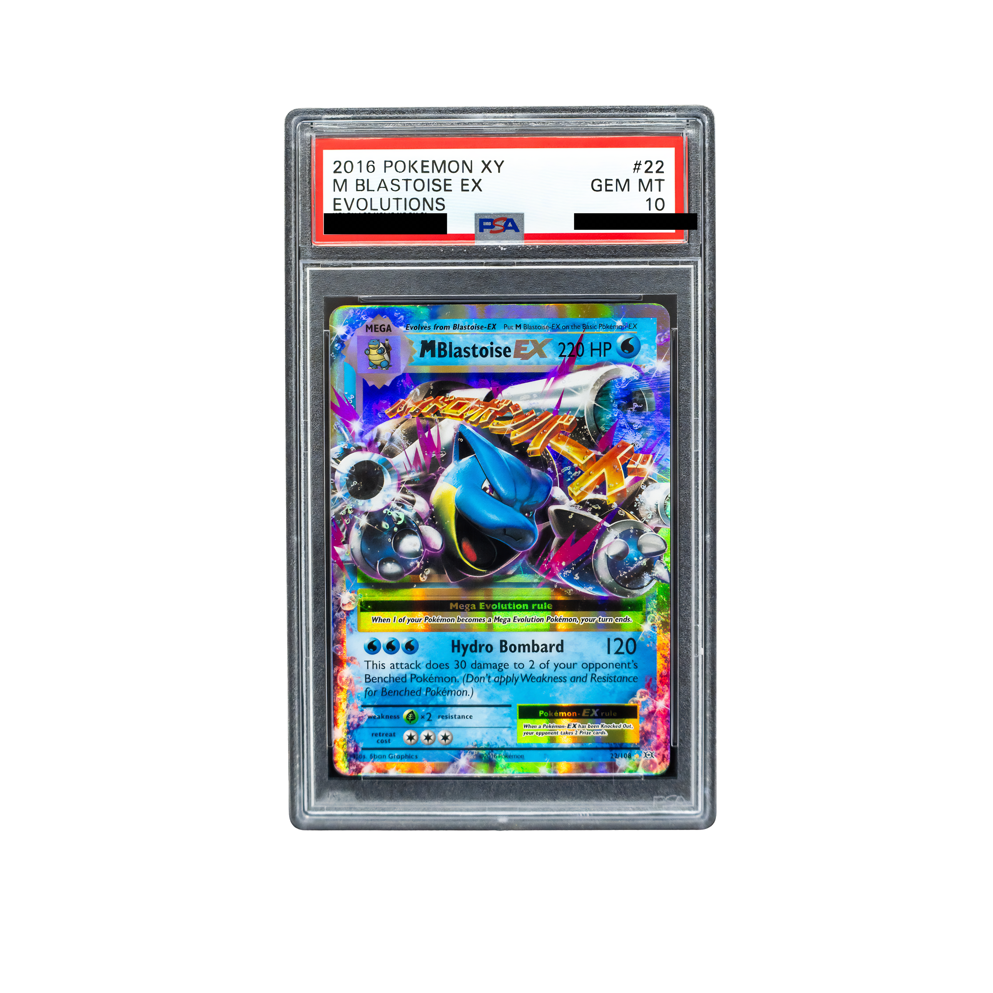 2016 M Blastoise EX #22 Evolutions English - PSA 10 PSA graded slab