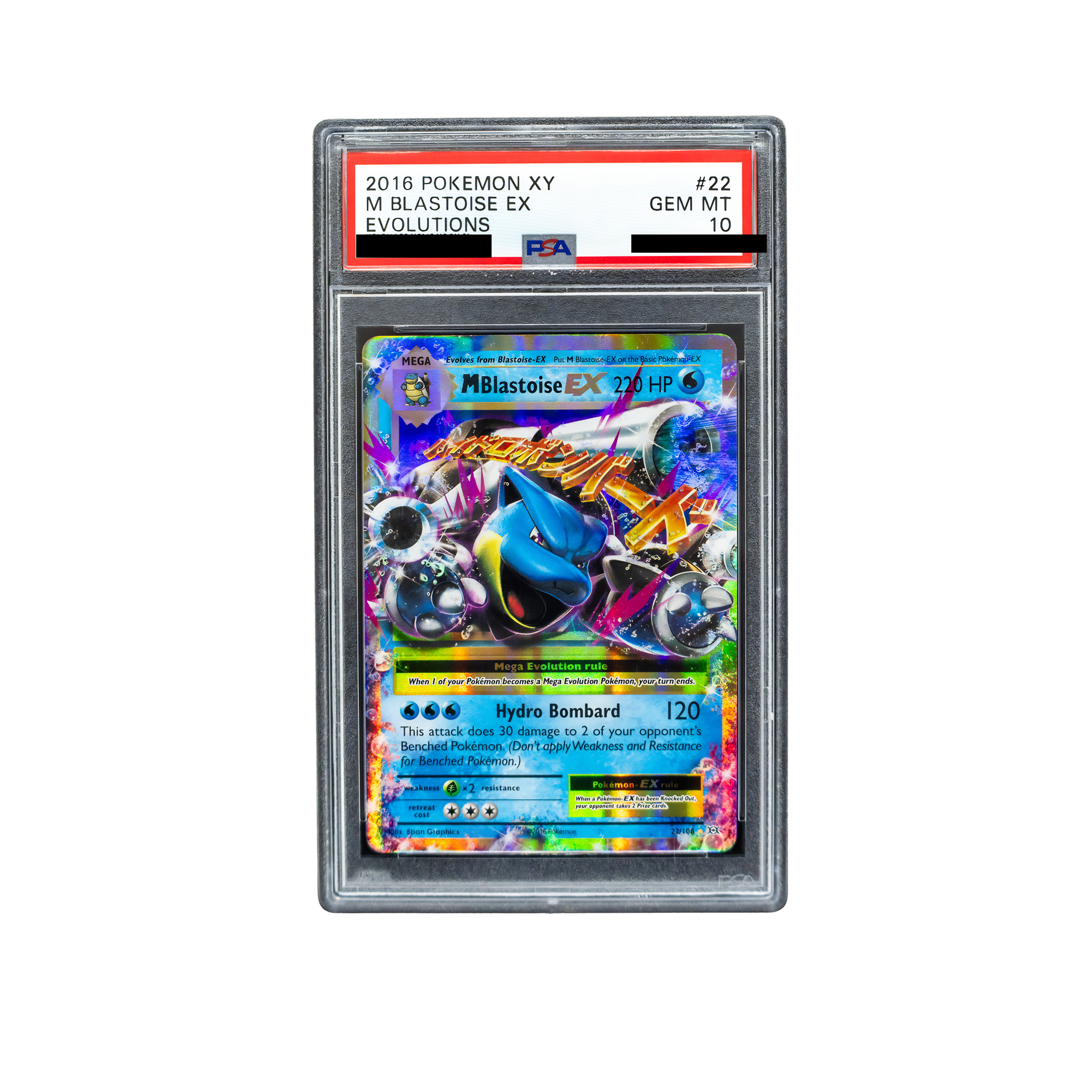 2016 M Blastoise EX #22 Evolutions English - PSA 10 PSA graded slab