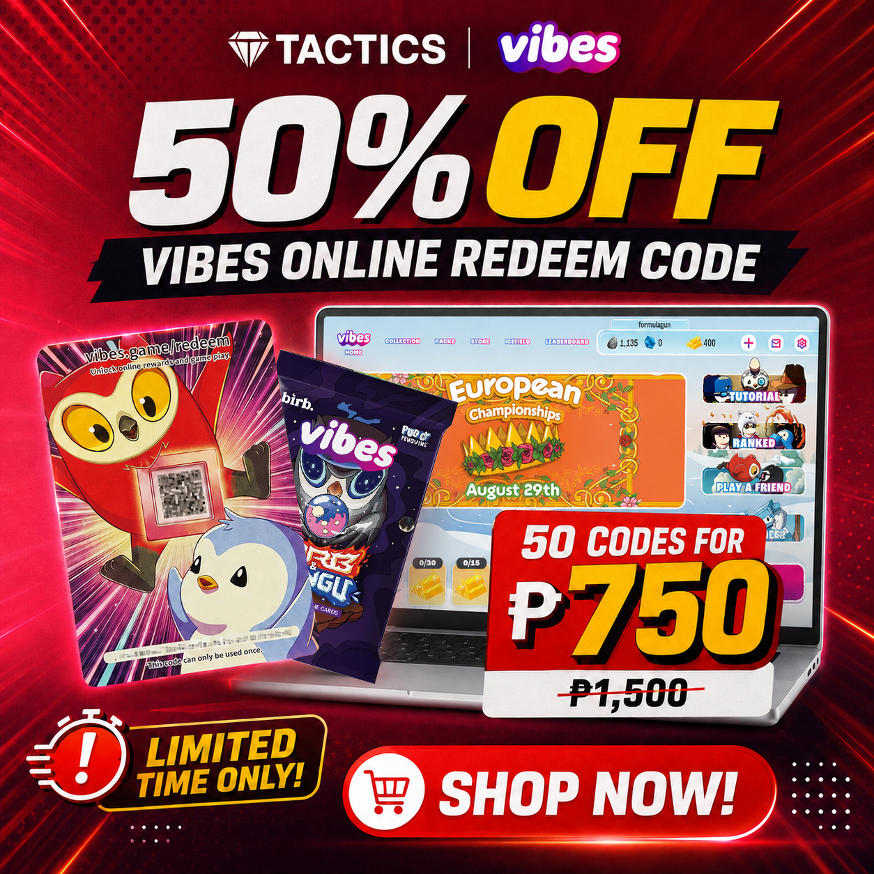 (LIMITED TIME) Set 3 Online Pack - Birb & Pengu x50