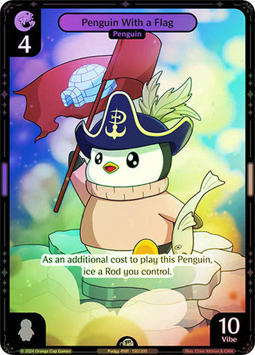 150 - Penguin With a Flag - Foil